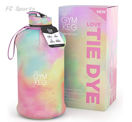 2.2l gallon large water sports gym bottle with custom logo BPA Free 100% LeakProof bottles half gallon with sleeves