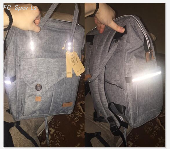 New Arrival large Diaper Bag Backpack with Reflective Stripe 