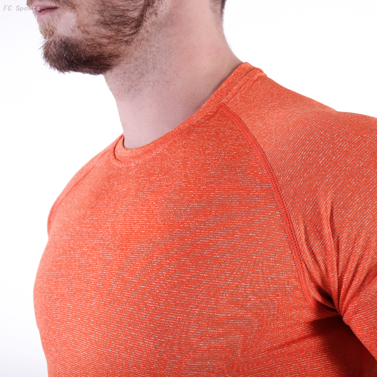 FC Sports Men Clothing Tee Shirts Round Neck Print Tops Gym Yoga Train Wear Running Garments