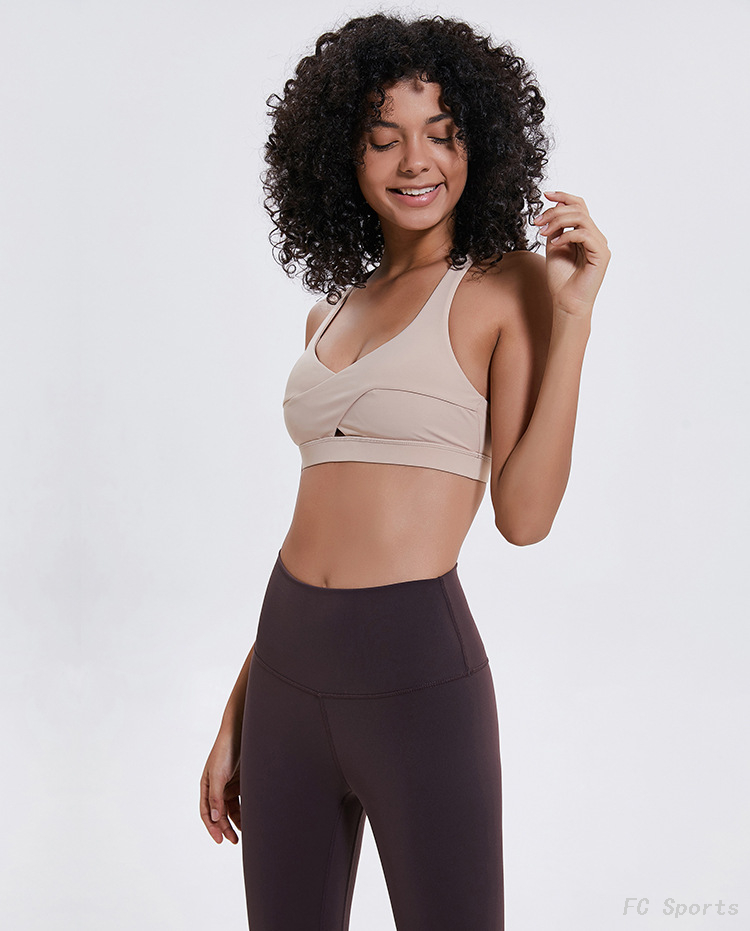 FC Sports Plain Color Underwear Yoga Fitness Belt Beauty Back Gather Shockproof Running Wear Bra Women Wholesale