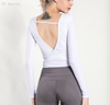 Beauty back sports long-sleeved yoga wear shirt women quick-drying casual workout clothes