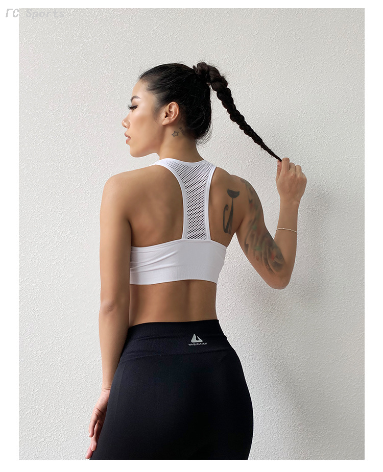 FC Sports Plain Beauty Back Yoga Sports Bra Seamless Women Running Fitness Clothes Workout Wholesale