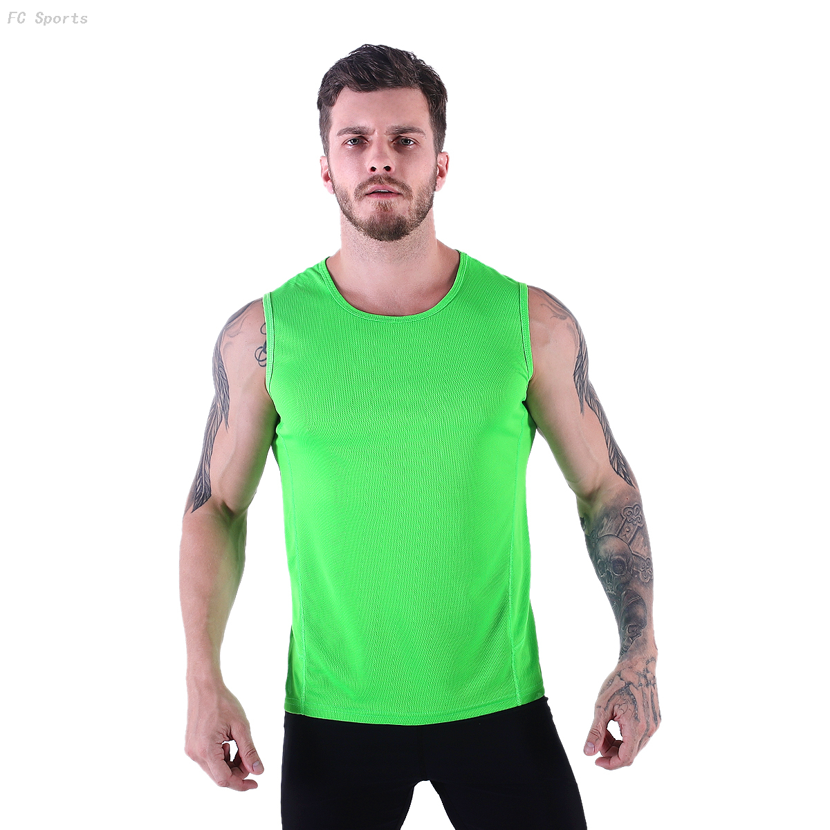 FC Sports Men Clothing Sleeveless Shirts Tank Tops Gym Yoga Train Wear