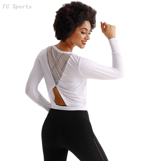 Sports Yoga Wear Tops Running Quick-drying Breathable Training Workouts Long Sleeve