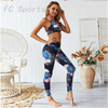 Sportswear Women Yoga Sets Floral Print Ensemble Tracksuit Gym Wear Running Clothing Sport Suit Sexy Fitness Top Leggings