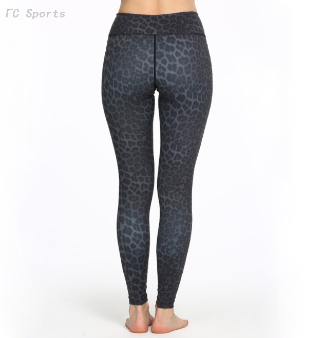 Leopard lycra Yoga wear Thermal Transfer Sweat Pants Slim Fitness Pants Yoga Wear legging