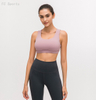 Solid color sports underwear women Yoga fitness multi-shoulder belt shock-proof gathered sports bra