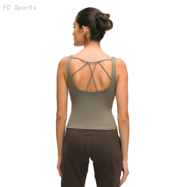 Running fitness yoga vest female with chest pad quick-drying cross backless sports underwear